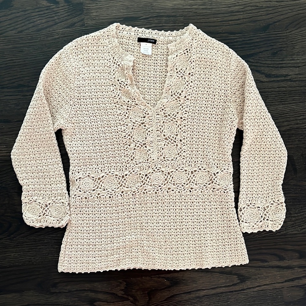 J. Crew Boho Coastal Beach Crochet Top Women’s Size Small